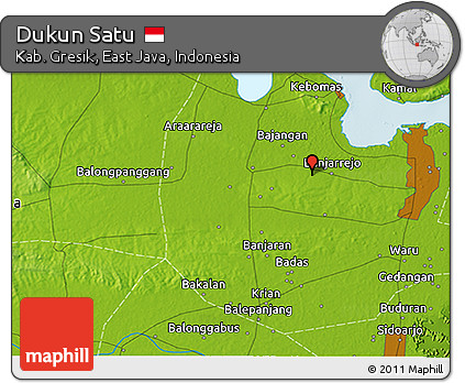 Physical 3D Map of Dukun Satu