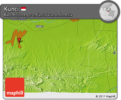 Physical 3D Map of Kunci