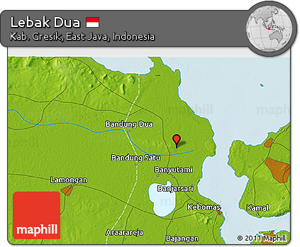 Physical 3D Map of Lebak Dua