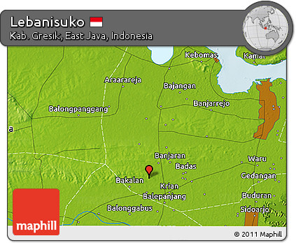 Physical 3D Map of Lebanisuko
