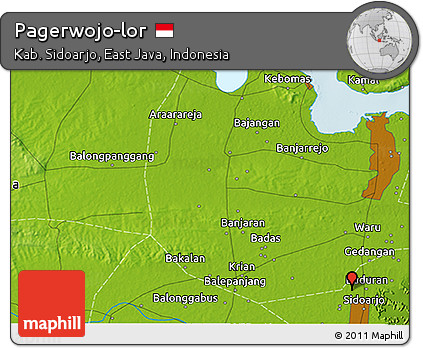 Physical 3D Map of Pagerwojo-lor