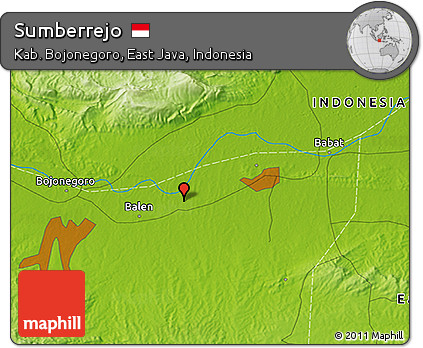 Physical 3D Map of Sumberrejo