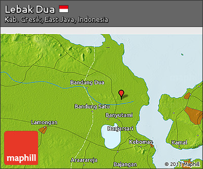 Physical 3D Map of Lebak Dua