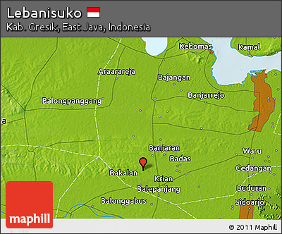 Physical 3D Map of Lebanisuko