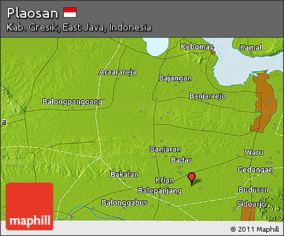 Physical 3D Map of Plaosan