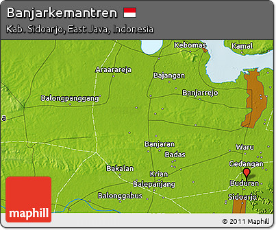 Physical 3D Map of Banjarkemantren