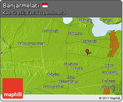 Physical 3D Map of Banjarmelati