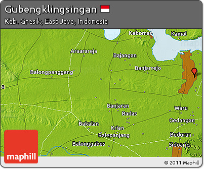 Physical 3D Map of Gubengklingsingan