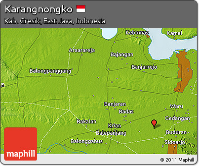 Physical 3D Map of Karangnongko