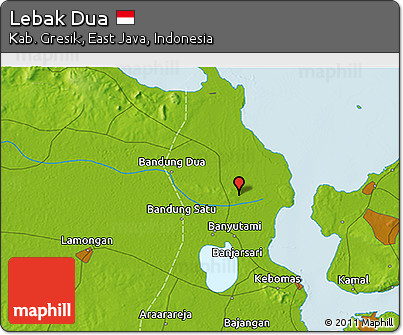 Physical 3D Map of Lebak Dua