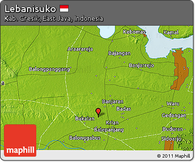 Physical 3D Map of Lebanisuko