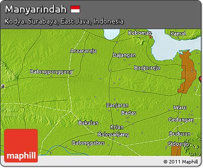 Physical 3D Map of Manyarindah