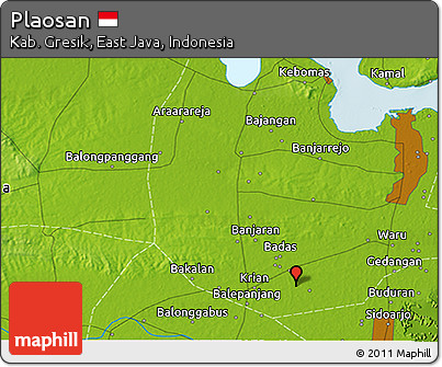 Physical 3D Map of Plaosan