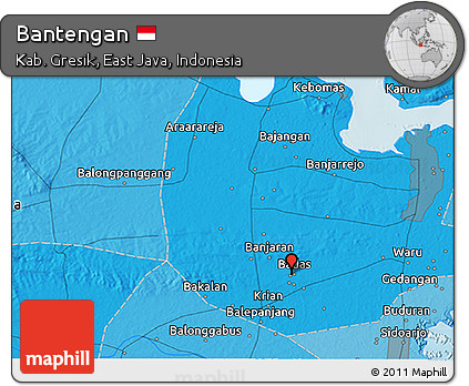 Political 3D Map of Bantengan