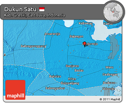 Political 3D Map of Dukun Satu