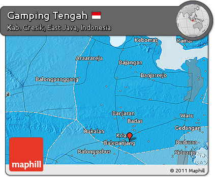 Political 3D Map of Gamping Tengah