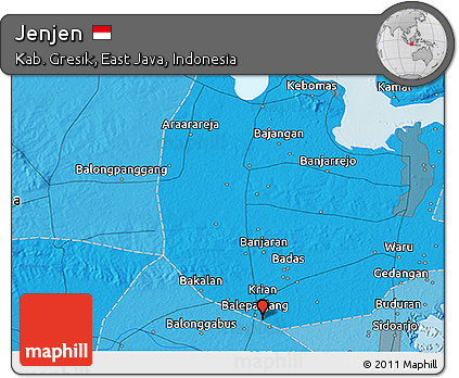 Political 3D Map of Jenjen
