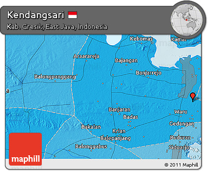 Political 3D Map of Kendangsari