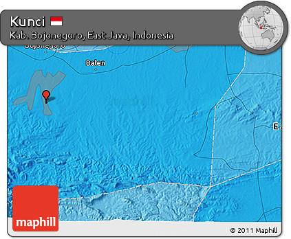 Political 3D Map of Kunci