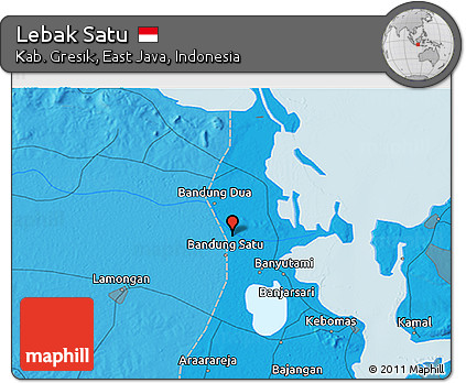 Political 3D Map of Lebak Satu