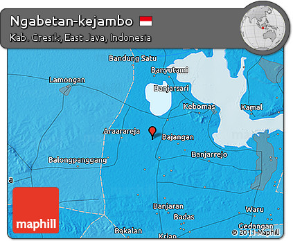 Political 3D Map of Ngabetan-kejambo