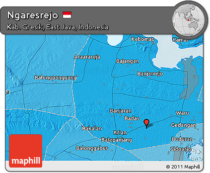 Political 3D Map of Ngaresrejo