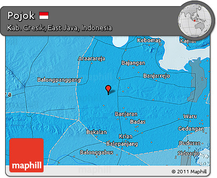Political 3D Map of Pojok