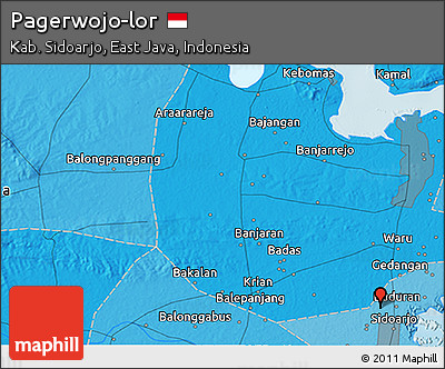 Political 3D Map of Pagerwojo-lor