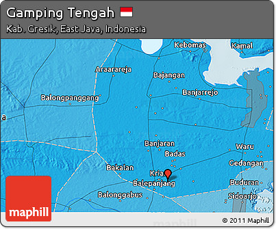 Political 3D Map of Gamping Tengah