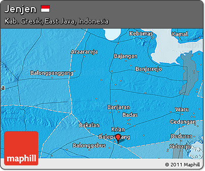 Political 3D Map of Jenjen