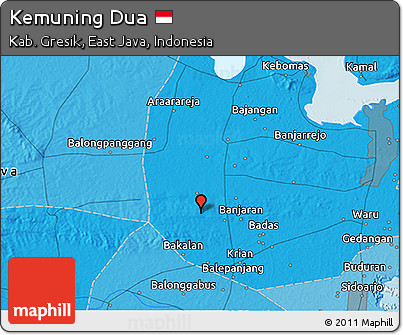 Political 3D Map of Kemuning Dua