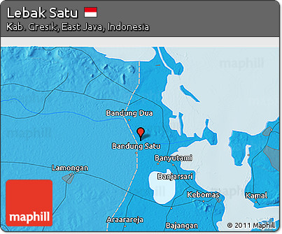 Political 3D Map of Lebak Satu