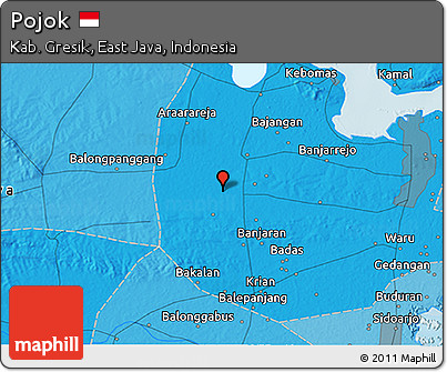 Political 3D Map of Pojok