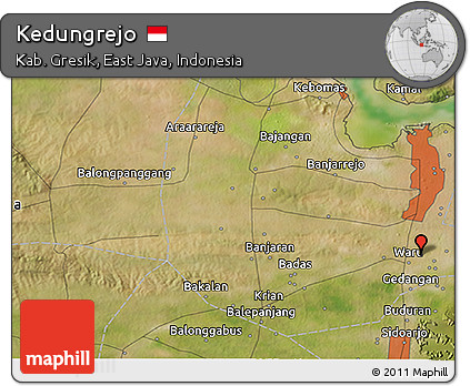 Satellite 3D Map of Kedungrejo