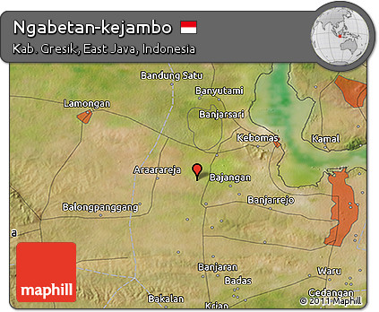 Satellite 3D Map of Ngabetan-kejambo
