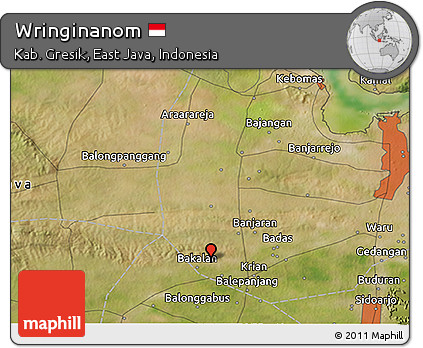 Satellite 3D Map of Wringinanom