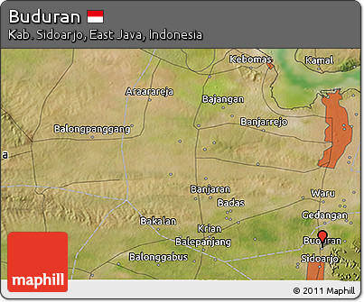 Satellite 3D Map of Buduran