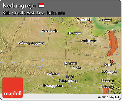 Satellite 3D Map of Kedungrejo
