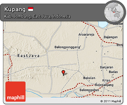 Shaded Relief 3D Map of Kupang