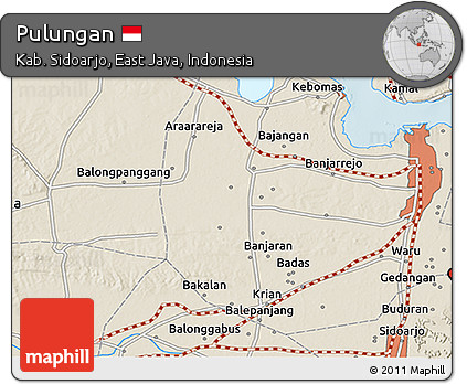 Shaded Relief 3D Map of Pulungan