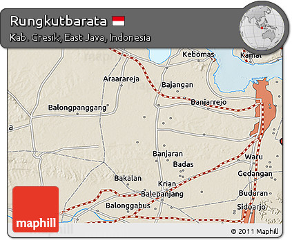 Shaded Relief 3D Map of Rungkutbarata