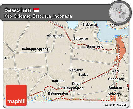 Shaded Relief 3D Map of Sawohan