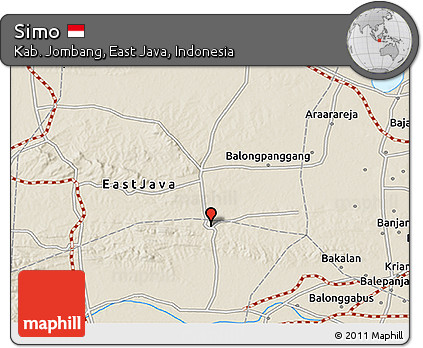 Shaded Relief 3D Map of Simo