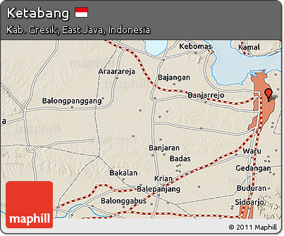 Shaded Relief 3D Map of Ketabang