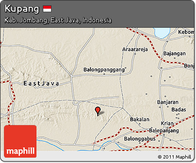 Shaded Relief 3D Map of Kupang