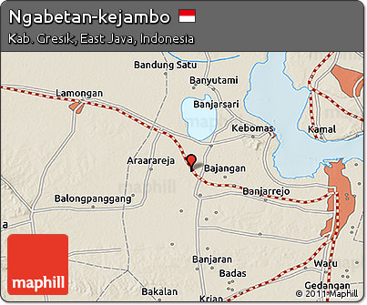 Shaded Relief 3D Map of Ngabetan-kejambo