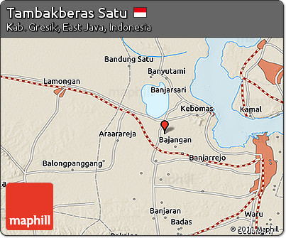 Shaded Relief 3D Map of Tambakberas Satu