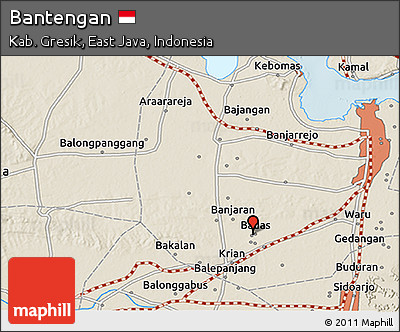 Shaded Relief 3D Map of Bantengan