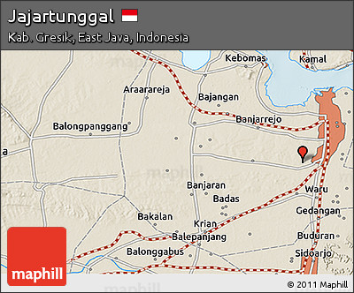 Shaded Relief 3D Map of Jajartunggal