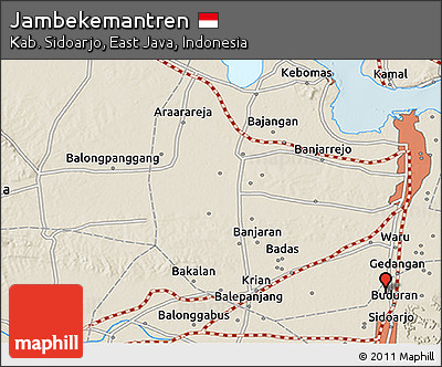 Shaded Relief 3D Map of Jambekemantren